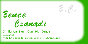 bence csanadi business card
